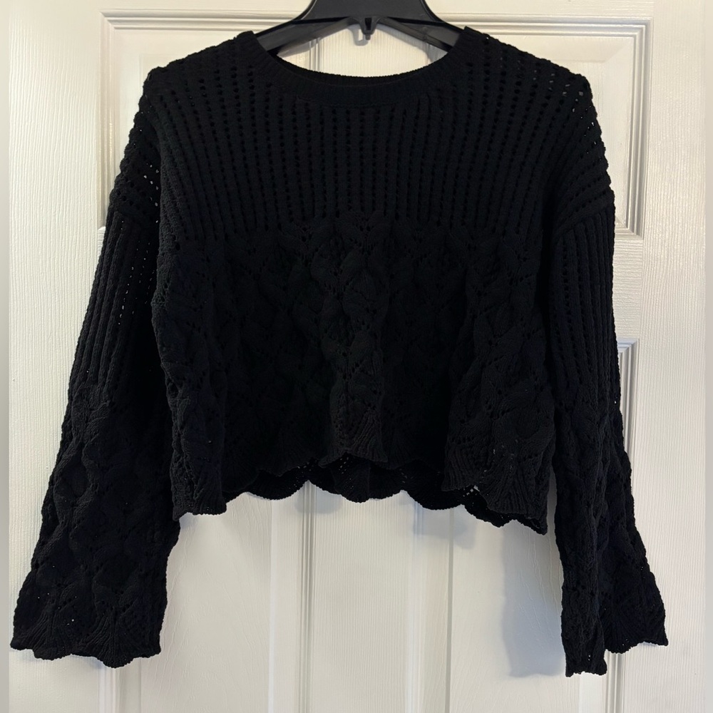 Zara Black Textured Women's Sweater
